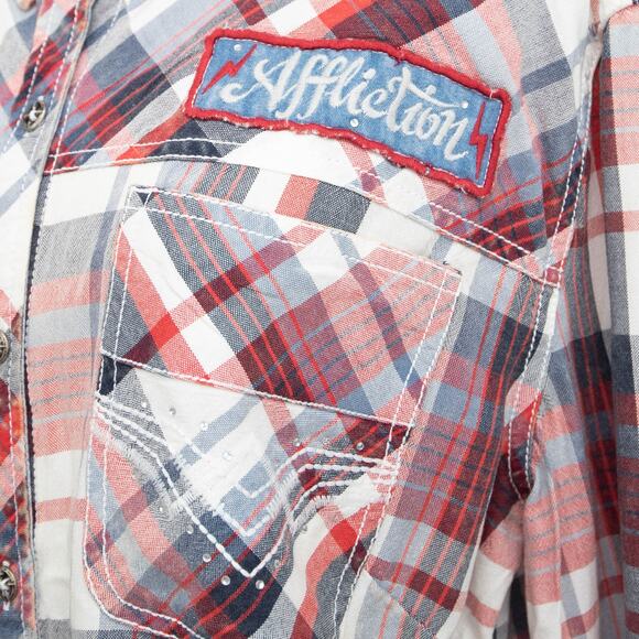 Affliction Sweet Afternoon Long Sleeve Button Down Woven Shirt Size Medium - Picture 5 of 11